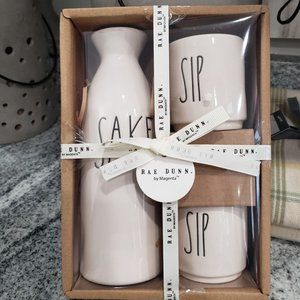 Rae Dunn Sake & Sip White Set